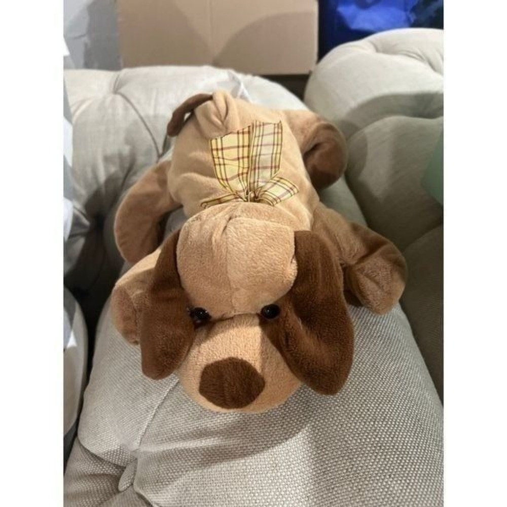 Best Made Toys Tan Brown Puppy Dog‎ Plush w/ Plaid Bow Stuffed Animal Toy 2013